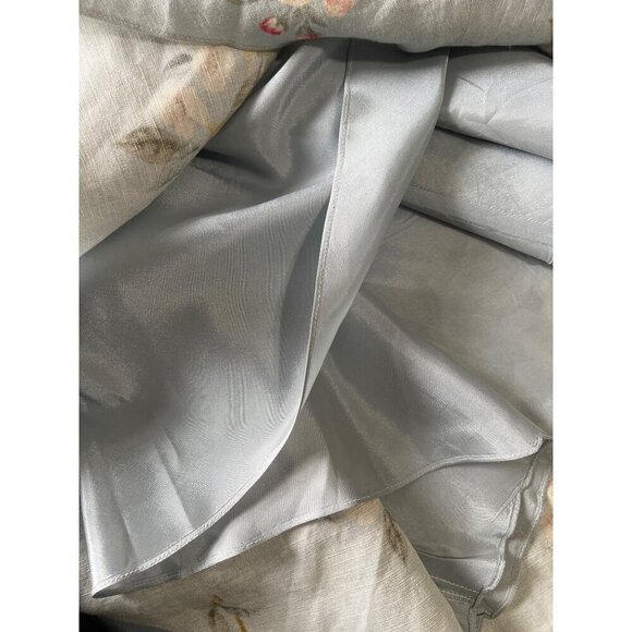 Adrianna Papell Linen Blend Dress 8 Floral V-Neck Resort Coastal Resort Summer - Picture 8 of 9